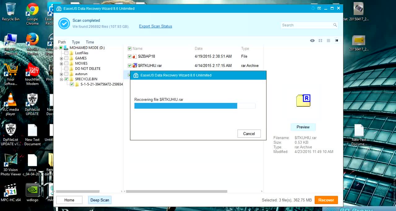 How to recover deleted files any whre on pc