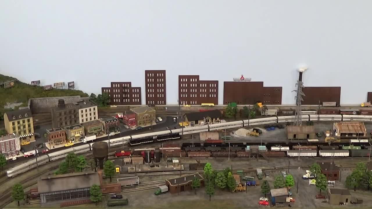 1950's Southern Railway Freight Train Passing Through Western NC in N Scale