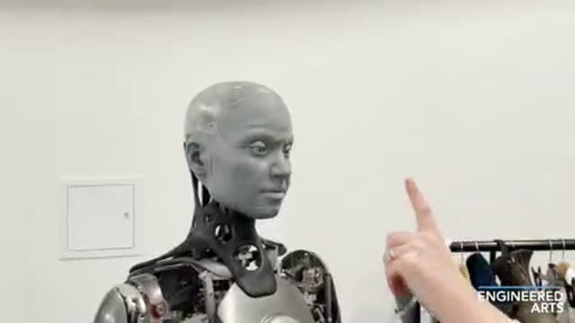 Robot Ameka learned to assert its personal boundaries