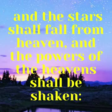 JESUS SAID...Immediately after the tribulation of those days shall the sun be darkened