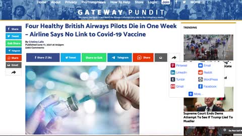 Four British Airways Died in 1 week after Jab