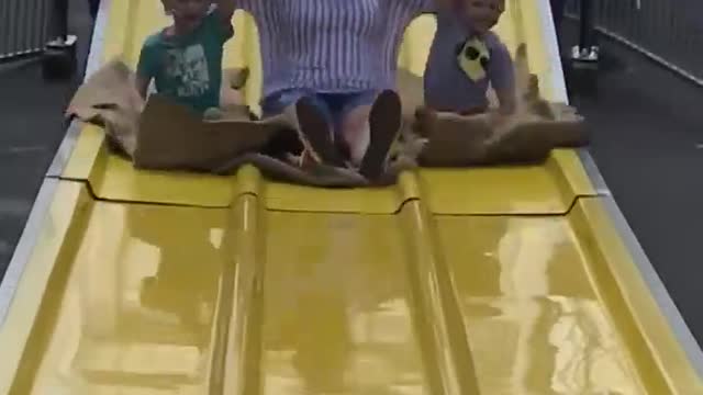 2019.09.02 Grandma with the Kids on Slide Hog Days