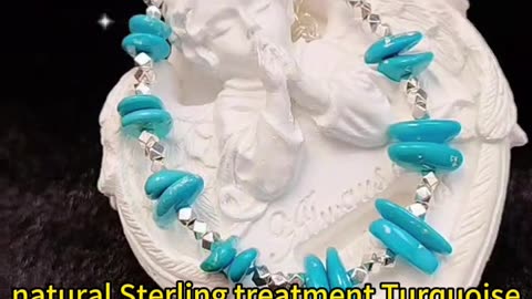 GN-20241017-03 natural Sterling treatment Turquoise S925 Silver Fashion Women's Jewelry Designer