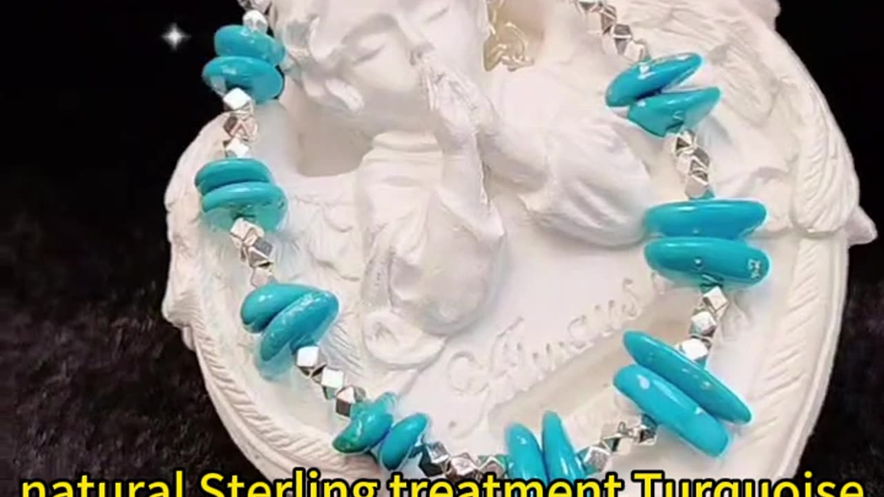GN-20241017-03 natural Sterling treatment Turquoise S925 Silver Fashion Women's Jewelry Designer