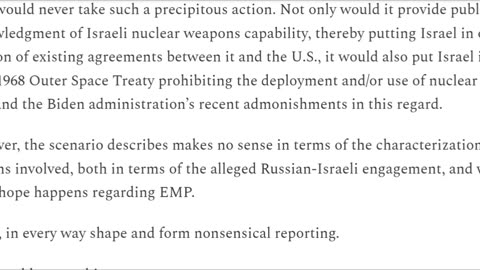 Pepe Escobar has written a post where he reports that an Israeli F-35 carrying a nuclear weapon...