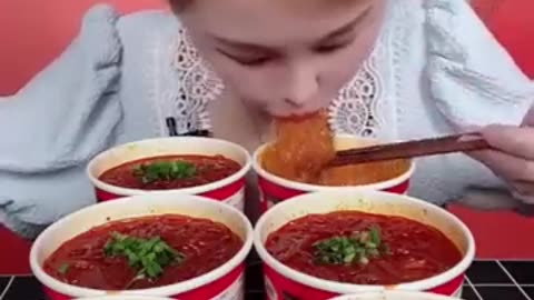 Chinese eating spicy food
