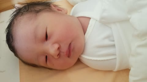 Korean newborn baby hiccup