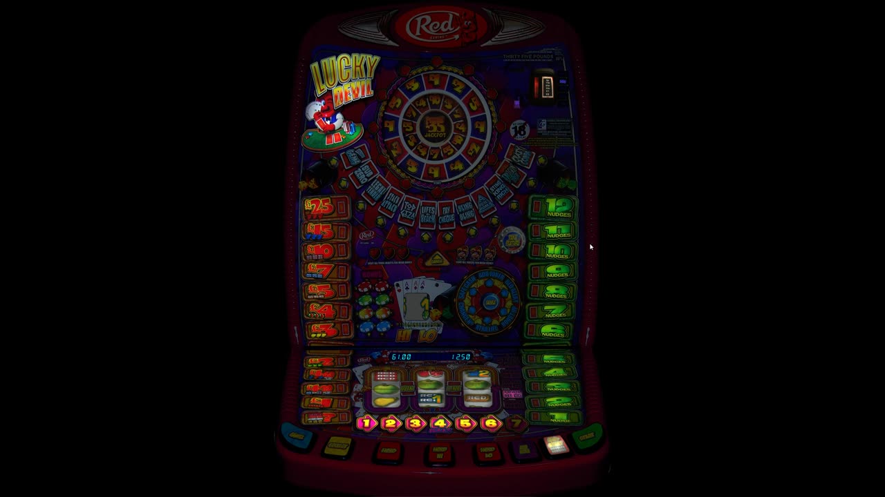 Lucky Devil £35 Jackpot Red Gaming Fruit Machine Emulation