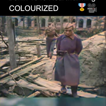 Soviet Soldier Finds and Gives a Woman of the US Army a German Medal - Berlin 1945