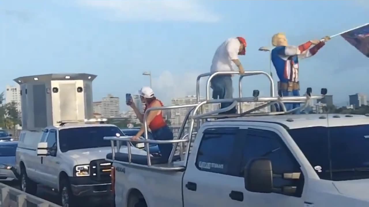 A massive pro-Trump caravan has formed in Puerto Rico.