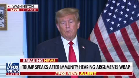 President Trump's remarks today following a hearing over his claim to Presidential immunity.