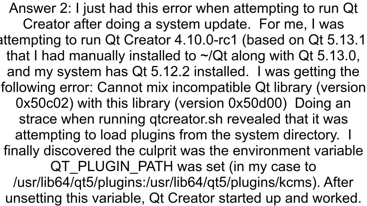 Cannot mix incompatible Qt library version 0x50501 with this library version 0x50201