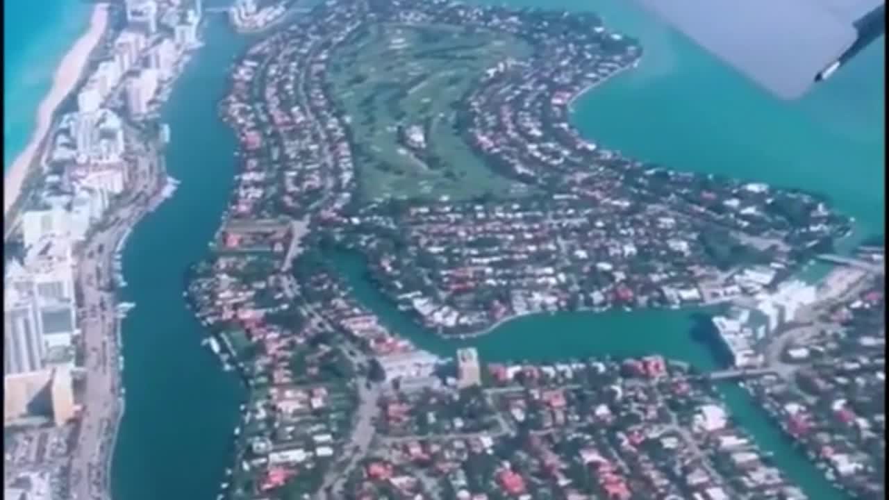 Fly over Miami; Florida