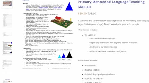 $35 Montessori Language Teaching Manual!