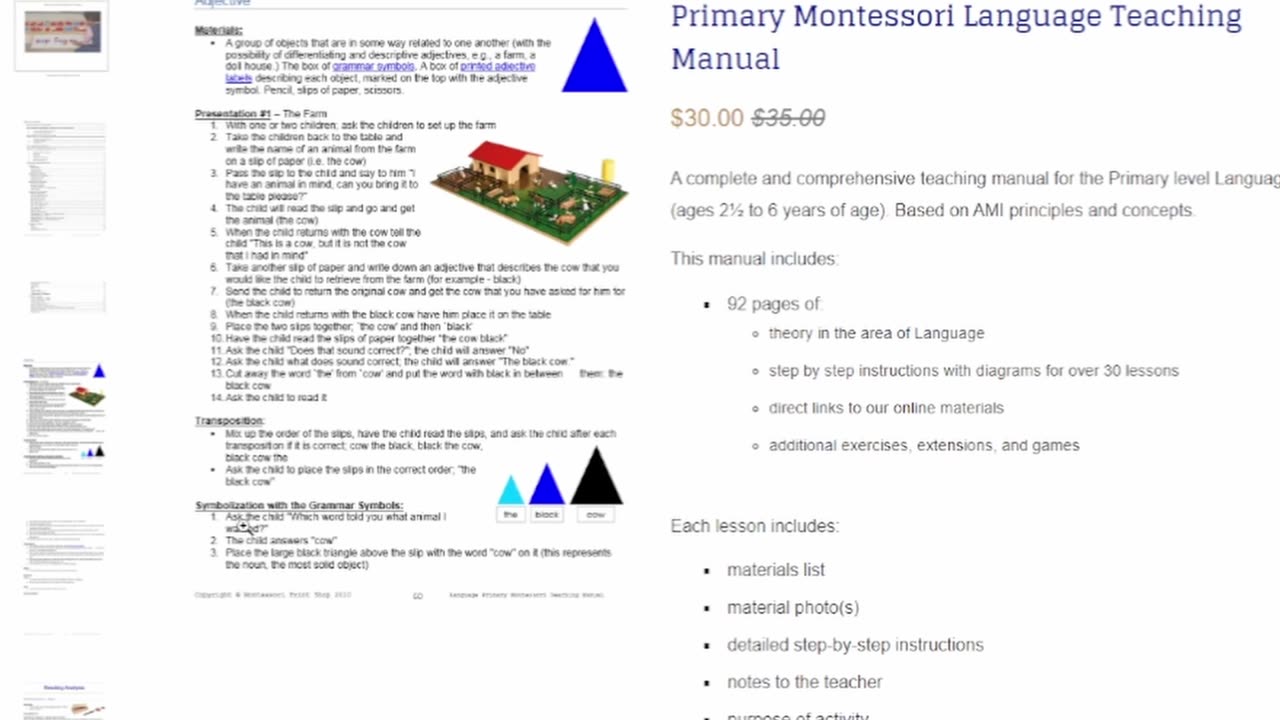 $35 Montessori Language Teaching Manual!
