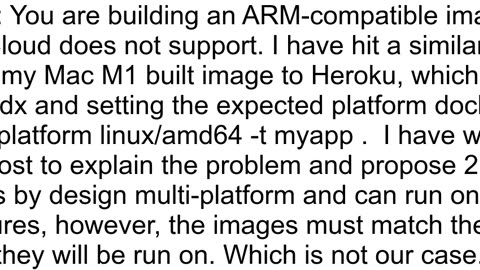 quotexec format errorquot when running containers build with Apple M1 Chip ARM based systems