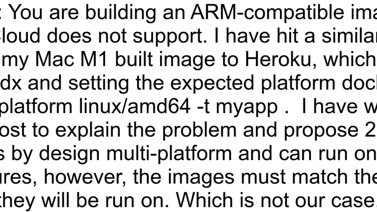 quotexec format errorquot when running containers build with Apple M1 Chip ARM based systems