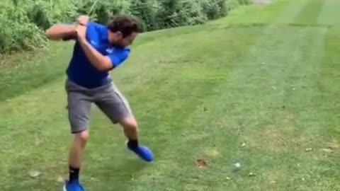 when baseball meets golf that swing is insane