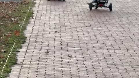 Man surprises his wife with a playful drive by 😂