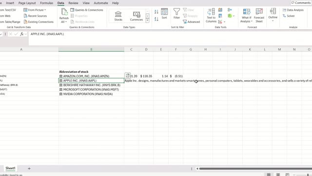 Excel Practice: How to get the information of stocks and company from Abbreviation?