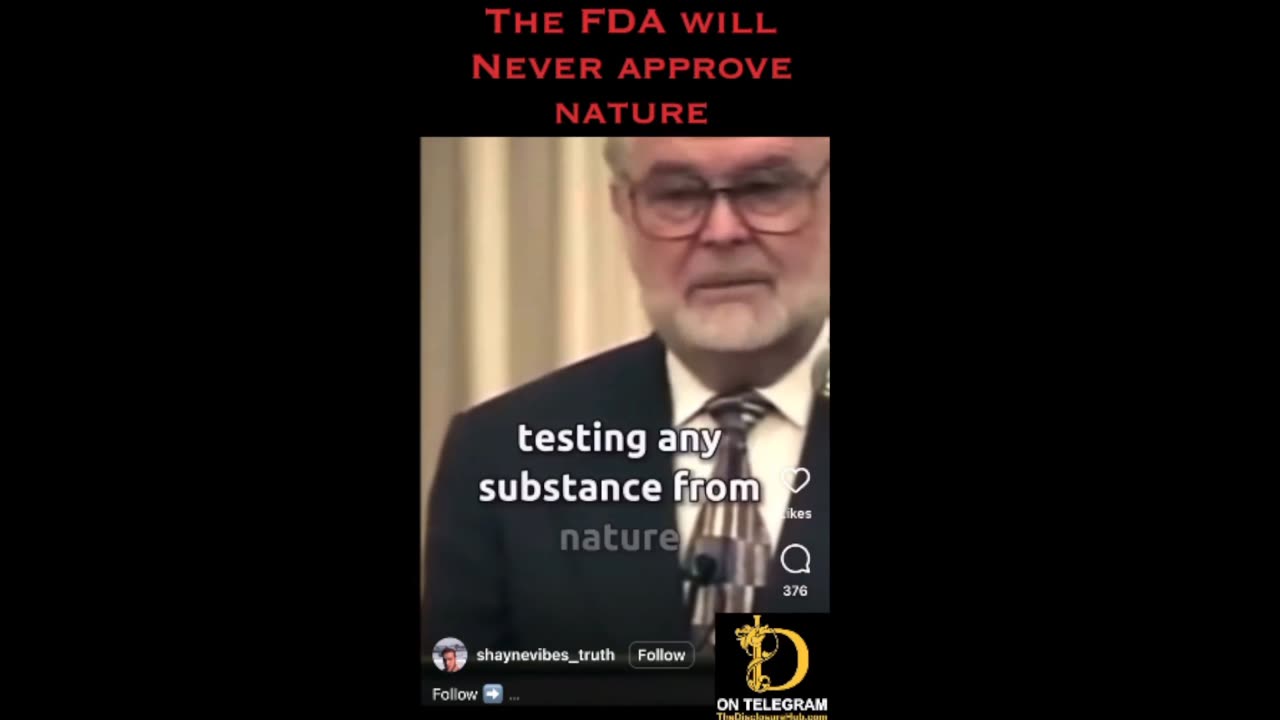 The FDA Will Never Approve Anything From Nature.