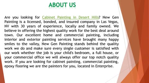 Are you looking for Cabinet Painting in Desert Hills?