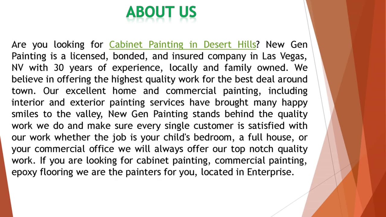 Are you looking for Cabinet Painting in Desert Hills?