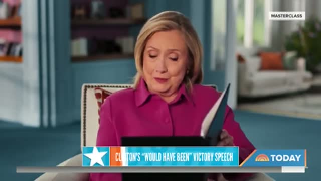 Hillary Clinton reads her "would have been 2016 victory speech" on TV.