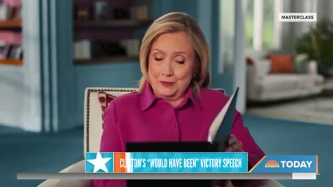 Hillary Clinton reads her "would have been 2016 victory speech" on TV.