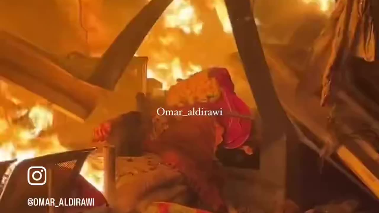 Gaza hospital tents burn 10/14/24