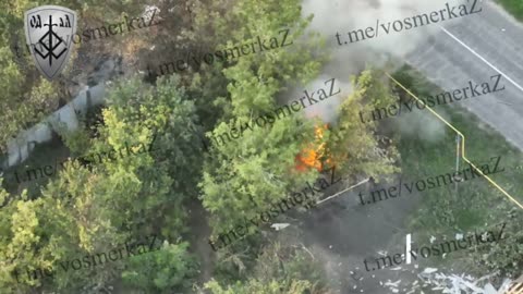 クルスク州。ロシア軍によるウクライナ軍車両へのドローン攻撃