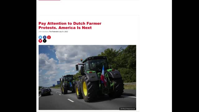 Dutch Farmers - Impending Food Shortage