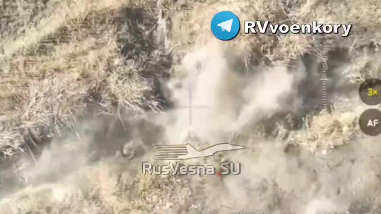 Drone Bomber Attacks AFU Soldiers Trying to Take Cover in a Hastily Dug Trench