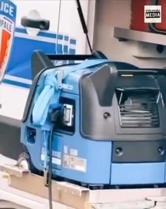 The electric police vans used by the French police are being powered by diesel generators