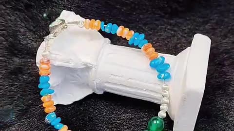 GN-20241010-02 Premium chrysoprase and turquoise silver bracelet Women's fashion jewelry Random