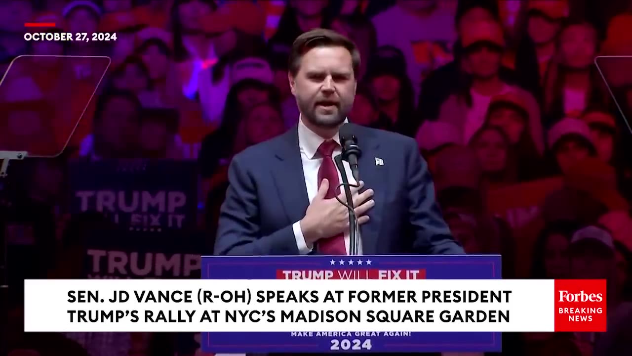 JUST IN- Madison Square Garden Crowd Chants 'Tampon Tim!' When JD Vance Brings Up Walz - Trump Rally