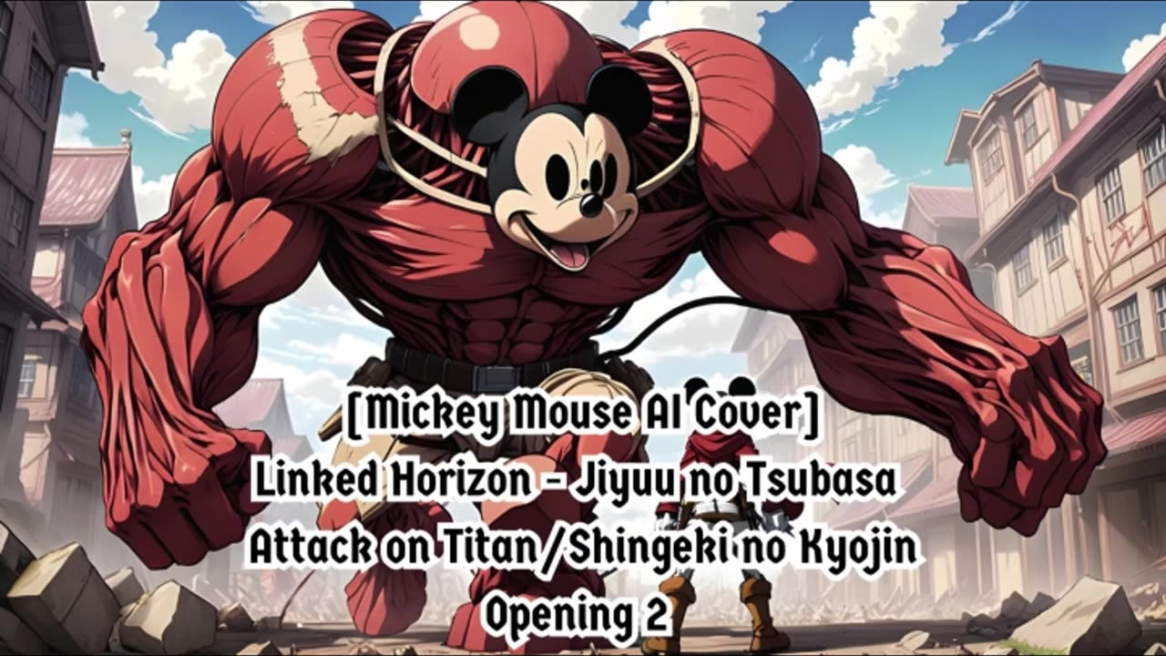 [MickeyMouse sings/AICover] AttackonTitan/ShingekinoKyojin S1 OP 2 Linked Horizon - Jiyuu no Tsubasa