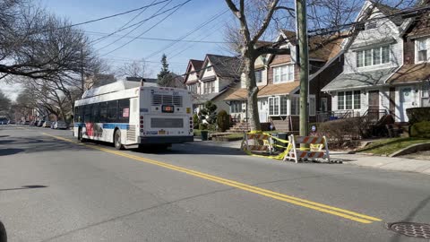 Bus transiting on the avenue