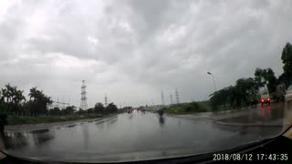 Truck Swerves into Oncoming Traffic