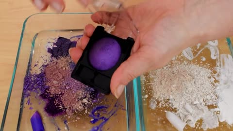 Mixing Makeup Eyeshadow Into Slime ! Purple vs White Special Series Part 36 Sati