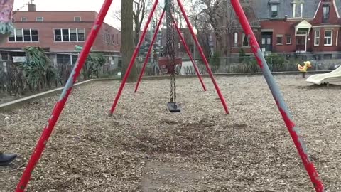 Awesome dad perfects swing stunt at the ground