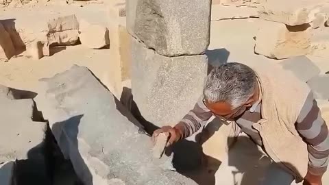 The Music Stone” At the Pyramid of Sahure in Abusir Egypt