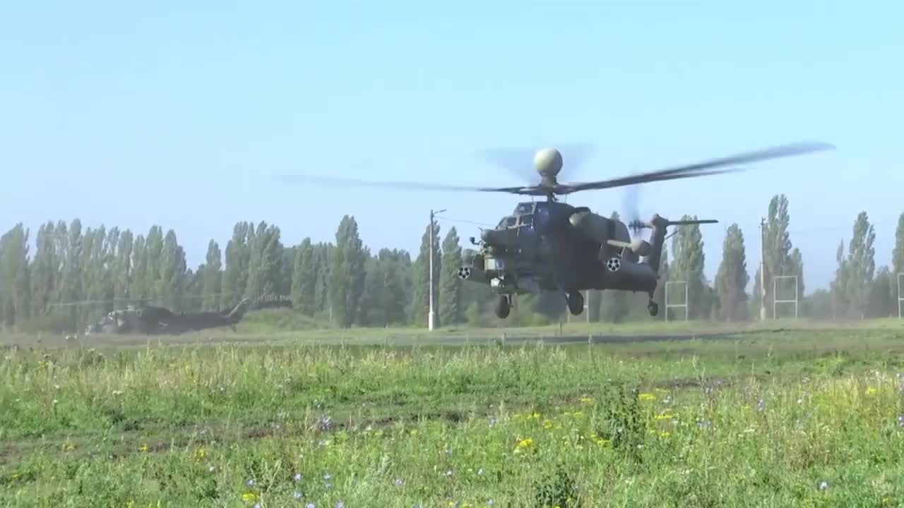 Combat work of Mi-28 Night Hunters and Mi-8 Terminators