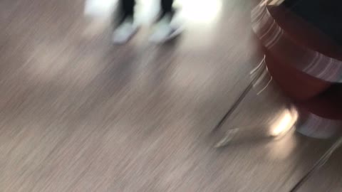 Highschool flip in cafeteria