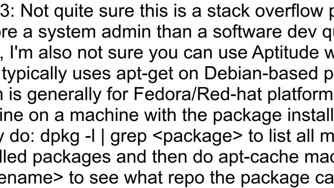 Aptitude Show What Repo a Package is From Listing Contents of a Repo