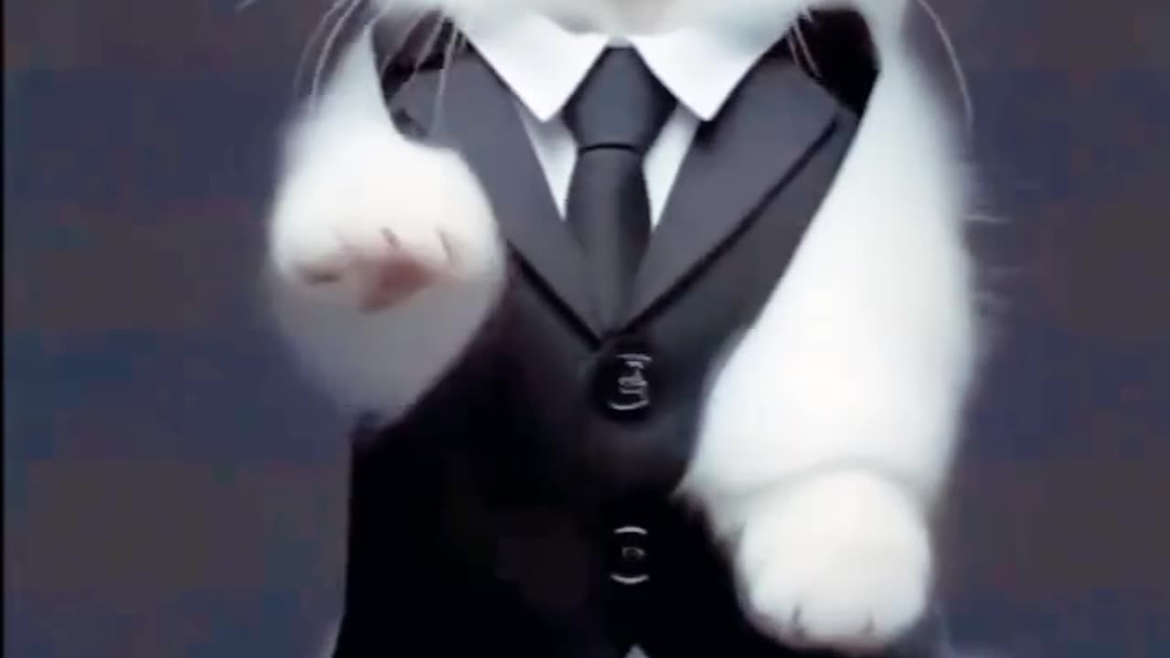 SEE A WHITE CAT THAT IS DANCING