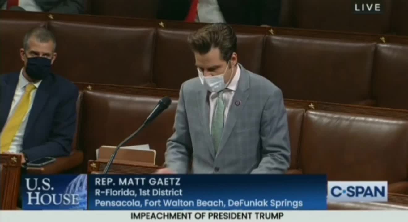 MATT GAETZ DESTROYS THE DEMOCRATS ON THE HOUSE FLOOR OVER CAPITOL HILL RIOT