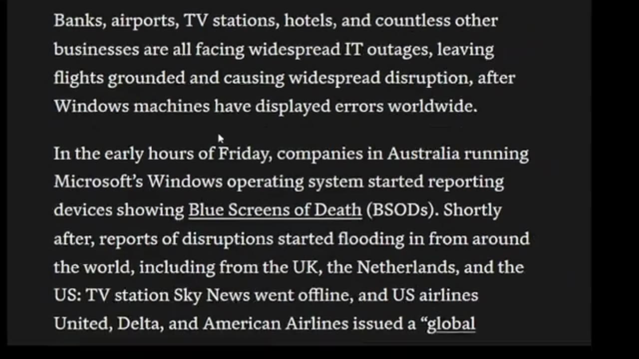 Marfoogle TV-MASSIVE BLACKOUT Banks, Airlines, Communications Affected CrowdStrike