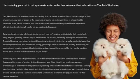 Introducing your cat to cat spa treatments can further enhance their relaxation — The Pets Workshop