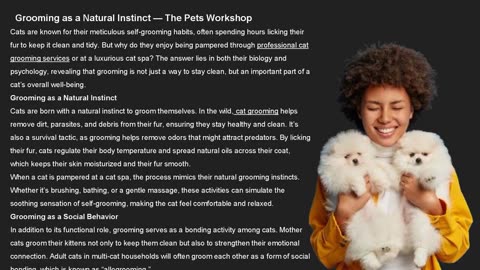 Grooming as a Natural Instinct — The Pets Workshop